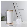 Toilet Brush and Holder Toilet Brush Glossy Ceramic Toilet Brush With Stand Toilet Brush Design Toilet Brush Household Bathroom Cleaning No Dead Toilet Brush Set White Deep Cleaning Every Corner view 2