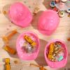 Sumind 48 Packs Construction Party Hats Kids Plastic Worker Helmet Bulk Toy for 3-8 Years Children Dress up Party Supplies (Pink) view 3