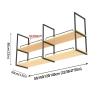 Hanging Ceiling Shelf, Nordic Iron Solid Wood 2 Tier Modern Floating Shelves, Wine Bottle Plants Display Shelf, for Display Books, Red Wine, Storage & Decor Hanging Shelf, 4 Sizes view 2