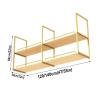 Ceiling Shelf, Nordic Iron Solid Wood 2 Tier Ceiling Mounted Storage Rack, Hanging Shelf with Guardrail, Bar Ceiling Hanging Decorative Storage Rack (Size : 140 * 30 * 80cm) view 2