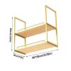 Ceiling Shelf, Nordic Iron Solid Wood 2 Tier Ceiling Mounted Storage Rack, Hanging Shelf with Guardrail, Bar Ceiling Hanging Decorative Storage Rack (Size : 80 * 30 * 80cm) view 2