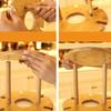 Cabilock 6holes Nature Solid Wooden Wine Glass Holder European Style Drying Rack for Stemware Easy to Assemble and Clean Upside down Goblet Display Stand view 2
