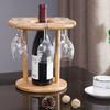Cabilock 6holes Nature Solid Wooden Wine Glass Holder European Style Drying Rack for Stemware Easy to Assemble and Clean Upside down Goblet Display Stand view 4
