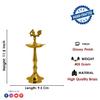 SATVIK 11.5 Inch 2 Pc Pure Brass Peacock Kerala Samai Puja Diya Traditional Brass Kutthu Vilakku Oil Lamp Pooja 1 Step Diya Engraved Design Adjustable Deepak Pooja Indian Housewarming Return Gift view 3