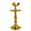 SATVIK 11.5 Inch 2 Pc Pure Brass Peacock Kerala Samai Puja Diya Traditional Brass Kutthu Vilakku Oil Lamp Pooja 1 Step Diya Engraved Design Adjustable Deepak Pooja Indian Housewarming Return Gift view 4