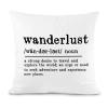 Canvas Wanderlust Definition Throw Pillow Covers 16x16in Funny Farmhouse Pillow Covers Decorative Square Cushion Cover for Couch Home Decor view 1
