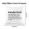 Canvas Wanderlust Definition Throw Pillow Covers 16x16in Funny Farmhouse Pillow Covers Decorative Square Cushion Cover for Couch Home Decor view 4
