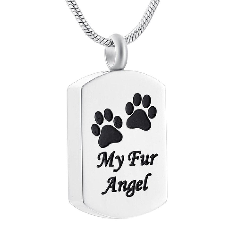 BIAIHQIE My Best Friend Dog Tag Cremation Jewelry in Pendant Necklaces Ashes Urn for Pet Memorial Keepsake Necklace - Free Engravable