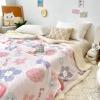 Aesthetic Floral Fleece Thick Warm Blanket for Winter, Cozy Luxury Plush Bed Blankets, Warm and Cozy Fuzzy Blanket (Purple,80x90) view 1