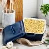 Sur La Table Rectangular Stoneware Casserole with Lid, 4 qt, Blue view 2