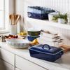 Sur La Table Rectangular Stoneware Casserole with Lid, 4 qt, Blue view 4