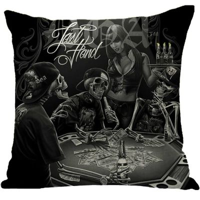 ailishabroy Halloween Skull Pillow Covers One Sided, Home Decor Cotton Linen Sofa Throw Pillow Case Cushion Cover 18" x 18"