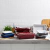 Sur La Table Rectangular Stoneware Casserole with Lid, 4 qt, White view 3