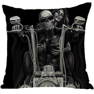 ailishabroy Halloween Skull Pillow Covers One Sided, Home Decor Cotton Linen Sofa Throw Pillow Case Cushion Cover 18" x 18"