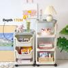 HNXMJ Storage Rolling Cart with Lockable Wheels, Compact Kitchen Trolley for Narrow Spaces, Mobile Utility Cart for Groceries, Light Duty Bathroom Cart Organizer Rolling Shelving Unit, White view 4