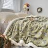 Aesthetic Floral Fleece Thick Warm Blanket for Winter, Cozy Luxury Plush Bed Blankets, Warm and Cozy Fuzzy Blanket (Green,80x90) view 1