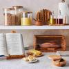 Sur La Table Olivewood Bread Box  14.2" Countertop Bread Storage with Clear Lid & Handle, Crafted from Natural Hardwood with Unique Grain, Keeps Baked Goods Fresher Longer view 3
