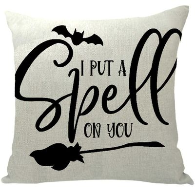 ailishabroy Halloween Skull Pillow Covers One Sided, Home Decor Cotton Linen Sofa Throw Pillow Case Cushion Cover 18" x 18"