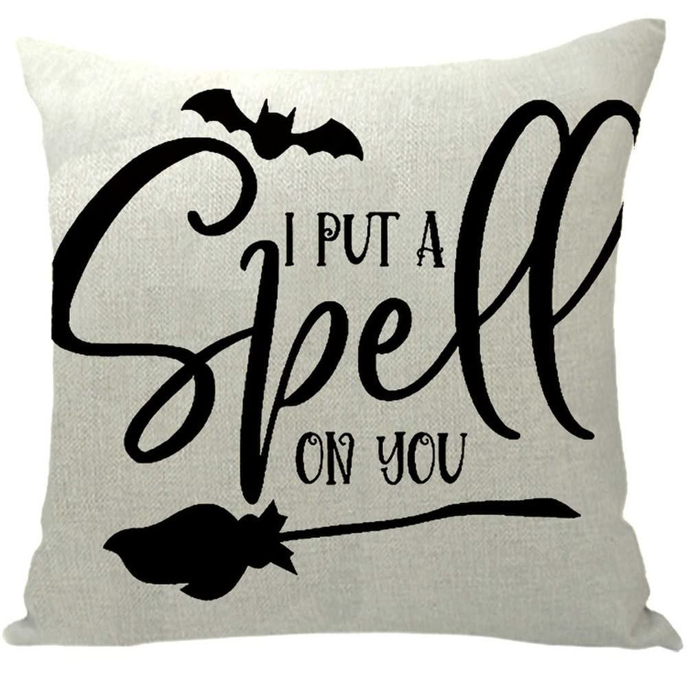 ailishabroy Halloween Skull Pillow Covers One Sided, Home Decor Cotton Linen Sofa Throw Pillow Case Cushion Cover 18" x 18"