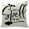 ailishabroy Halloween Skull Pillow Covers One Sided, Home Decor Cotton Linen Sofa Throw Pillow Case Cushion Cover 18" x 18" view 1