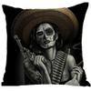 ailishabroy Halloween Skull Pillow Covers One Sided, Home Decor Cotton Linen Sofa Throw Pillow Case Cushion Cover 18" x 18" view 1