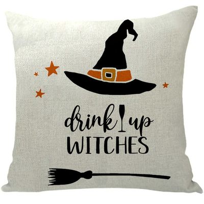 ailishabroy Halloween Skull Pillow Covers One Sided, Home Decor Cotton Linen Sofa Throw Pillow Case Cushion Cover 18" x 18"