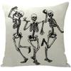 ailishabroy Halloween Skull Pillow Covers One Sided, Home Decor Cotton Linen Sofa Throw Pillow Case Cushion Cover 18" x 18" view 1