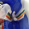 Pride Wreath Love is Love Handmade Deco Mesh. Available in 24 inch and 28 inch diameters. view 4
