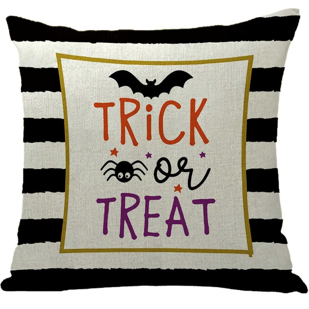 ailishabroy Halloween Skull Pillow Covers One Sided, Home Decor Cotton Linen Sofa Throw Pillow Case Cushion Cover 18" x 18"