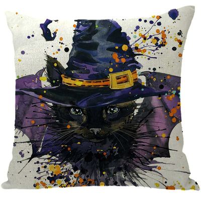 ailishabroy Halloween Skull Pillow Covers One Sided, Home Decor Cotton Linen Sofa Throw Pillow Case Cushion Cover 18" x 18"