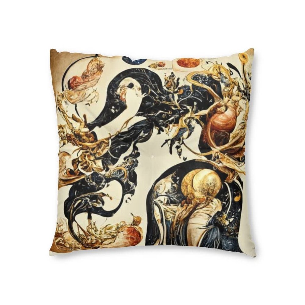 4th House in Virgo Tufted Floor Pillow, Square 26"  26"