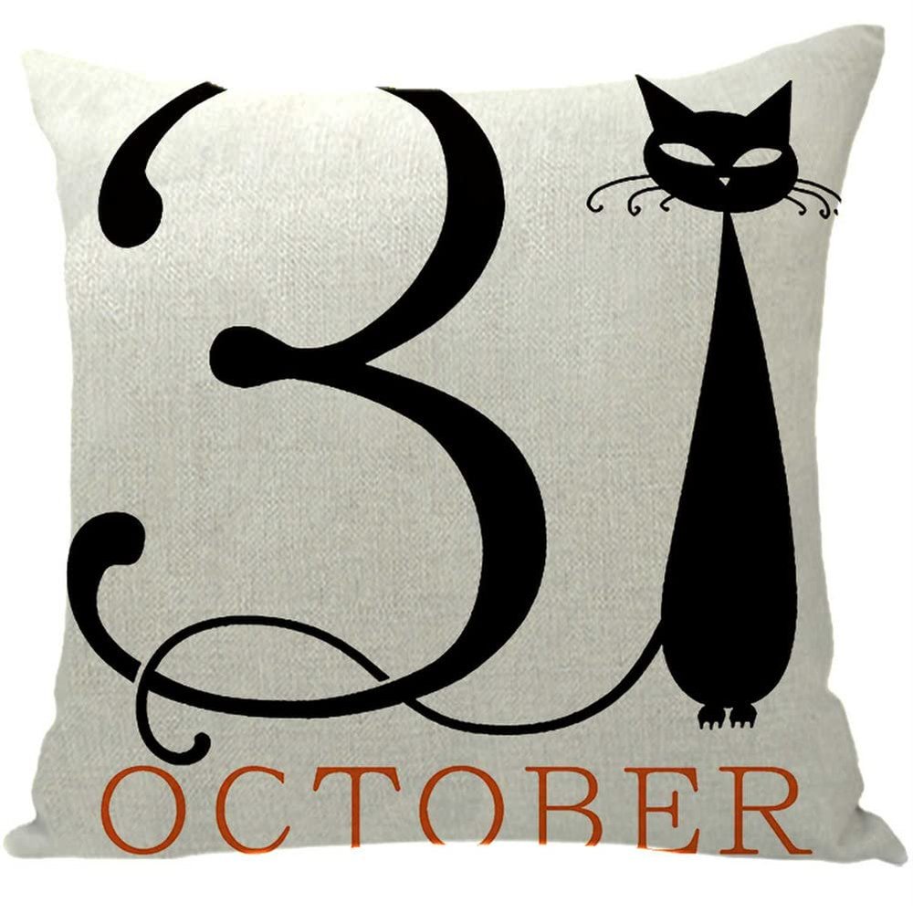 ailishabroy Halloween Skull Pillow Covers One Sided, Home Decor Cotton Linen Sofa Throw Pillow Case Cushion Cover 18" x 18"