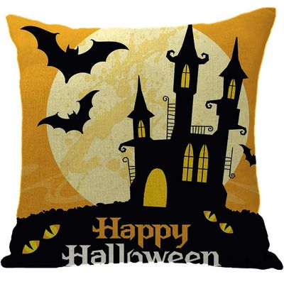 ailishabroy Halloween Skull Pillow Covers One Sided, Home Decor Cotton Linen Sofa Throw Pillow Case Cushion Cover 18" x 18"