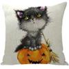 ailishabroy Halloween Skull Pillow Covers One Sided, Home Decor Cotton Linen Sofa Throw Pillow Case Cushion Cover 18" x 18" view 1