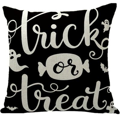 ailishabroy Halloween Skull Pillow Covers One Sided, Home Decor Cotton Linen Sofa Throw Pillow Case Cushion Cover 18" x 18"