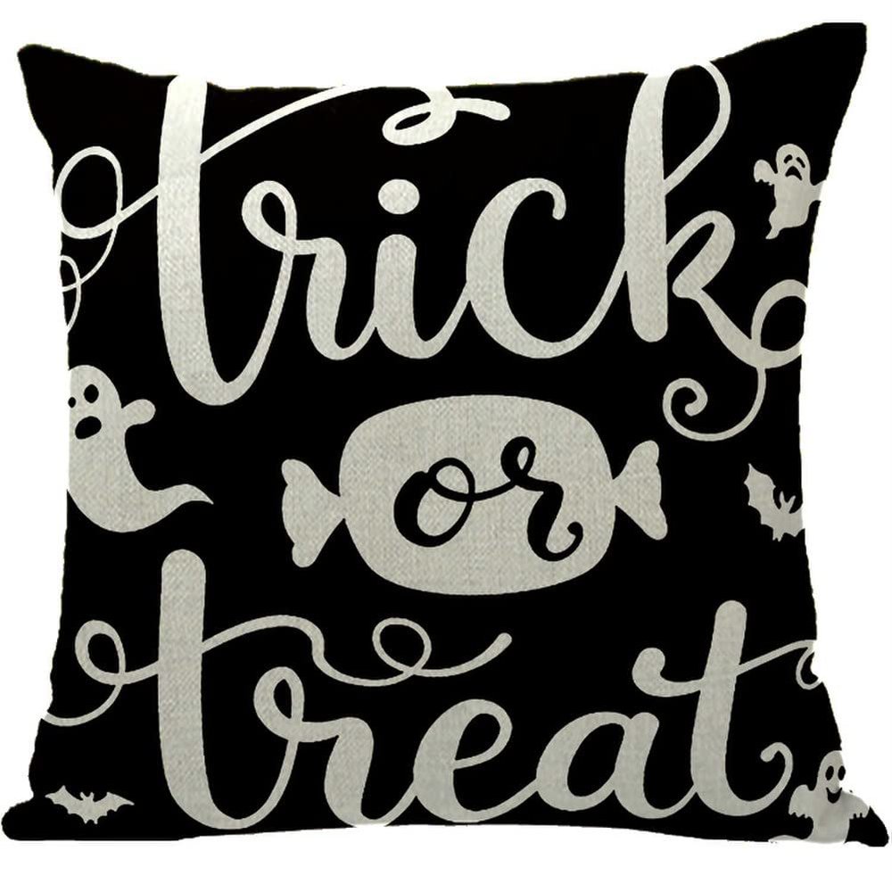 ailishabroy Halloween Skull Pillow Covers One Sided, Home Decor Cotton Linen Sofa Throw Pillow Case Cushion Cover 18" x 18"