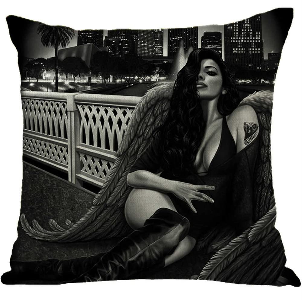 ailishabroy Halloween Skull Pillow Covers One Sided, Home Decor Cotton Linen Sofa Throw Pillow Case Cushion Cover 18" x 18"