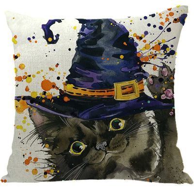 ailishabroy Halloween Skull Pillow Covers One Sided, Home Decor Cotton Linen Sofa Throw Pillow Case Cushion Cover 18" x 18"