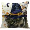 ailishabroy Halloween Skull Pillow Covers One Sided, Home Decor Cotton Linen Sofa Throw Pillow Case Cushion Cover 18" x 18" view 1