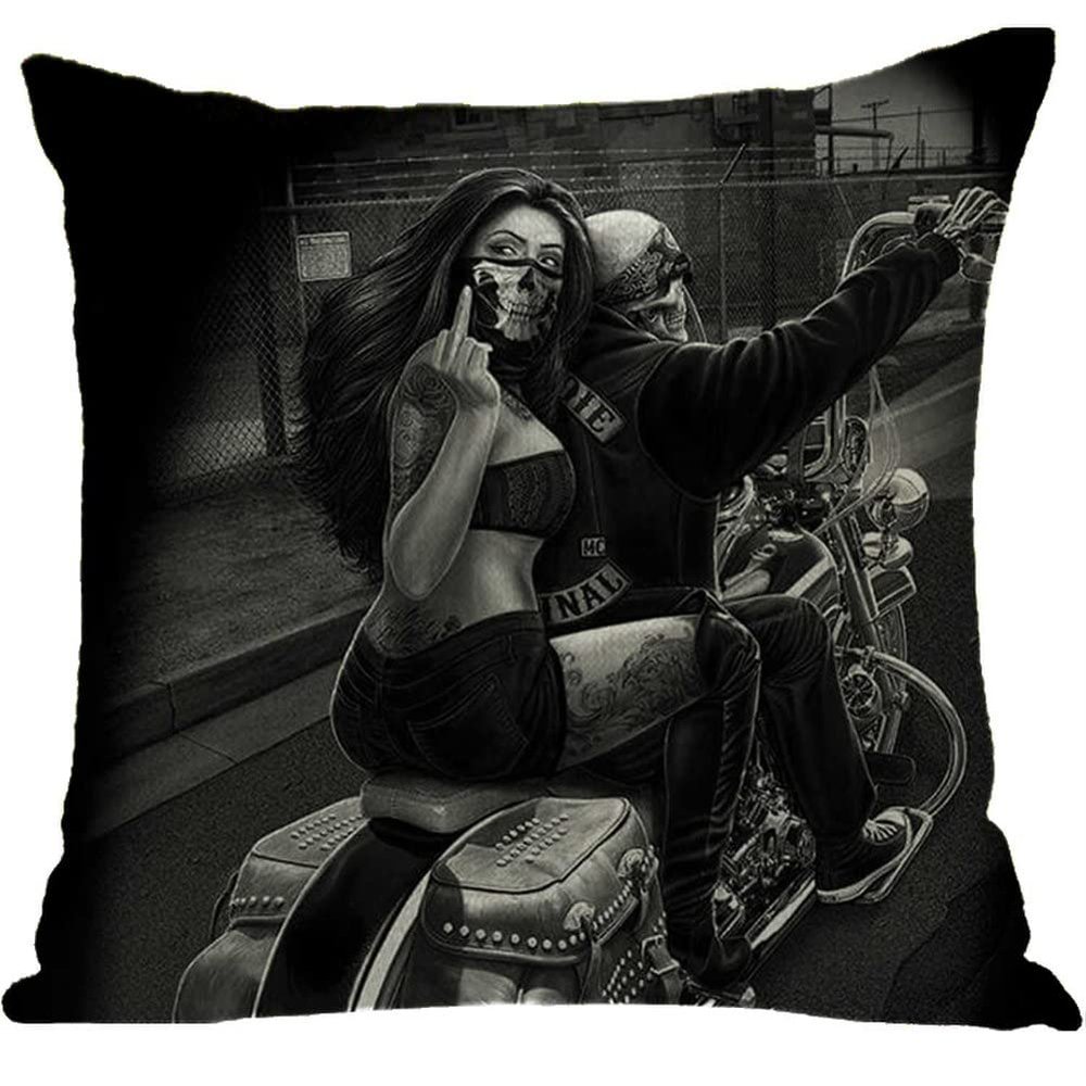 ailishabroy Halloween Skull Pillow Covers One Sided, Home Decor Cotton Linen Sofa Throw Pillow Case Cushion Cover 18" x 18"