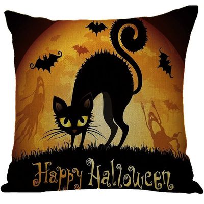 ailishabroy Halloween Skull Pillow Covers One Sided, Home Decor Cotton Linen Sofa Throw Pillow Case Cushion Cover 18" x 18"