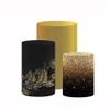 AOSTO Party Props Cylinder Fabric Cover Birthday Wedding Bridal Shower Golden Black Leaves Frame Design Soft and Washable Thickened Elastic Cloth view 3