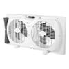 Comfort Zone 9-Inch 3-Speed Reversible Twin Window Fan  Dual Blade Window Exhaust Fan with Auto-Locking Expanders, 22.25" to 33" Wide  Tabletop Feet & Removable Bug Screen included view 1