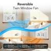 Comfort Zone 9-Inch 3-Speed Reversible Twin Window Fan  Dual Blade Window Exhaust Fan with Auto-Locking Expanders, 22.25" to 33" Wide  Tabletop Feet & Removable Bug Screen included view 3