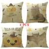 ailishabroy Halloween Skull Pillow Covers, Home Decor Cotton Linen Sofa Throw Pillow Case Cushion Cover 18" x 18" Set for 4PCS view 1
