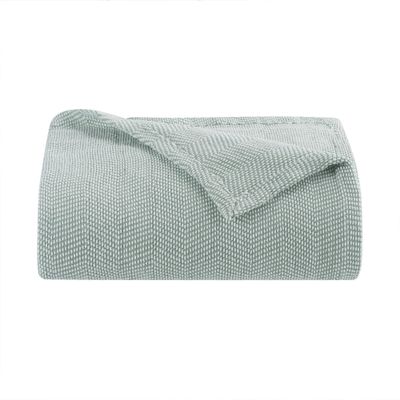Aston & Arden Chenille Throw Blanket - 100% Ringspun Cotton All Season, Luxury Hotel Quality, Soft on Skin, Breathable, Heavyweight 400 GSM for Bed, Sofa, and Chair, Queen, Pistachio Green