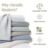Aston & Arden Chenille Throw Blanket - 100% Ringspun Cotton All Season, Luxury Hotel Quality, Soft on Skin, Breathable, Heavyweight 400 GSM for Bed, Sofa, and Chair, Queen, Pistachio Green view 4