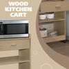 Kings Brand Furniture Dellow Microwave Cart with Storage Shelves and Drawer - 2 Shelf Veneers & Wood Kitchen Cart with Storage - Lockable & Unlockable Microwave Wooden Cart with Wheels - Beech view 2