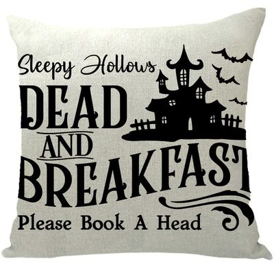 ailishabroy Halloween Skull Pillow Covers One Sided, Home Decor Cotton Linen Sofa Throw Pillow Case Cushion Cover 18" x 18"