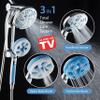 Hotel Spa High Pressure 6-in-1 Aquassage - 76-mode 3-way Combo, Showerhead, Hand Shower, Body Brush, Hair Brush & Arm in One Two Brackets, Extra-long 6 foot Stainless Steel Hose, Brush Head Holder view 2